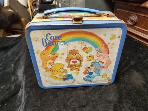 Vintage Care Bears Metal Lunchbox with Thermos 1983 By Aladdin